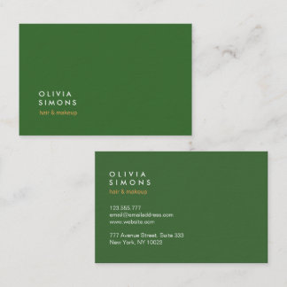 Minimalist Professional Green Business Cards Visitenkarte