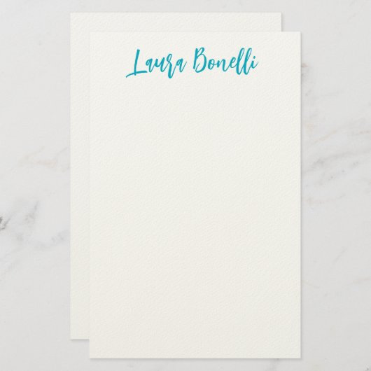 Minimalist Professional Handwrite Plain Name Title Briefpapier (Vorne/Hinten)