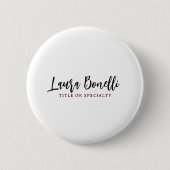 Minimalist Professional Handwrite Plain Name Title Button (Vorderseite)