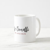 Minimalist Professional Handwrite Plain Name Title Kaffeetasse (VorderseiteRechts)