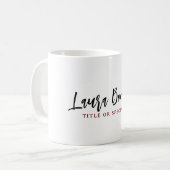 Minimalist Professional Handwrite Plain Name Title Kaffeetasse (Vorderseite Links)