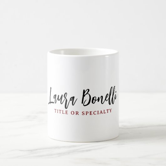Minimalist Professional Handwrite Plain Name Title Kaffeetasse (Mittel)
