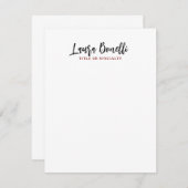 Minimalist Professional Handwrite Plain Name Title Mitteilungskarte (Vorne/Hinten)