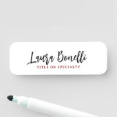 Minimalist Professional Handwrite Plain Name Title Namensschild (Beispiel)