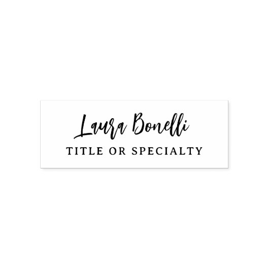 Minimalist Professional Handwrite Plain Name Title Permastempel (Design)
