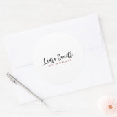 Minimalist Professional Handwrite Plain Name Title Runder Aufkleber (Umschlag)