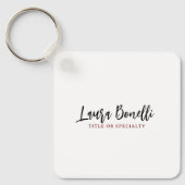 Minimalist Professional Handwrite Plain Name Title Schlüsselanhänger (Vorderseite)
