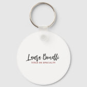 Minimalist Professional Handwrite Plain Name Title Schlüsselanhänger (Vorderseite)