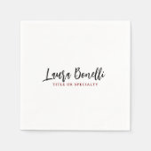 Minimalist Professional Handwrite Plain Name Title Serviette (Vorderseite)