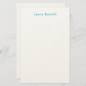 Minimalist Professional Modern Name Azure Blue Briefpapier (Vorne/Hinten)