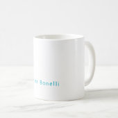 Minimalist Professional Modern Name Azure Blue Kaffeetasse (VorderseiteRechts)