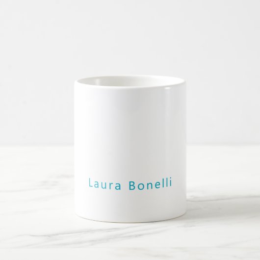 Minimalist Professional Modern Name Azure Blue Kaffeetasse (Mittel)