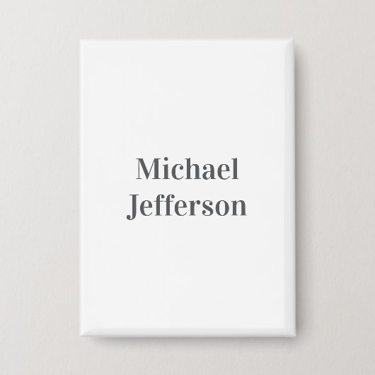 Minimalist Professional Modern Plain Name Title Button (Vorderseite)