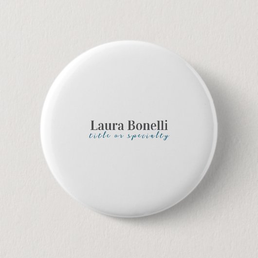 Minimalist Professional Modern Plain Name Title Button (Vorderseite)