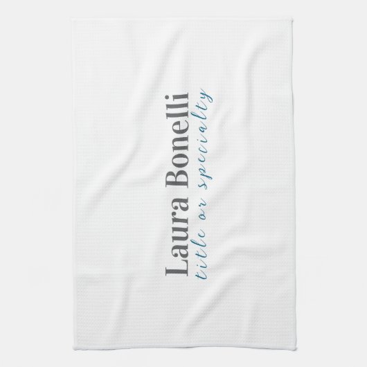 Minimalist Professional Modern Plain Name Title Geschirrtuch (Vertikal)