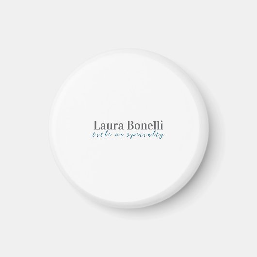 Minimalist Professional Modern Plain Name Title Magnet (Vorne)