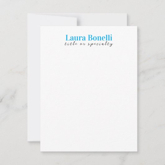 Minimalist Professional Modern Plain Name Title Mitteilungskarte (Vorderseite)