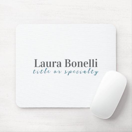 Minimalist Professional Modern Plain Name Title Mousepad (Mit Mouse)