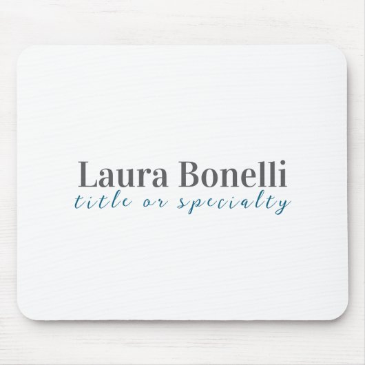 Minimalist Professional Modern Plain Name Title Mousepad (Vorne)