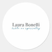 Minimalist Professional Modern Plain Name Title Runder Aufkleber (Vorderseite)