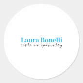 Minimalist Professional Modern Plain Name Title Runder Aufkleber (Vorderseite)