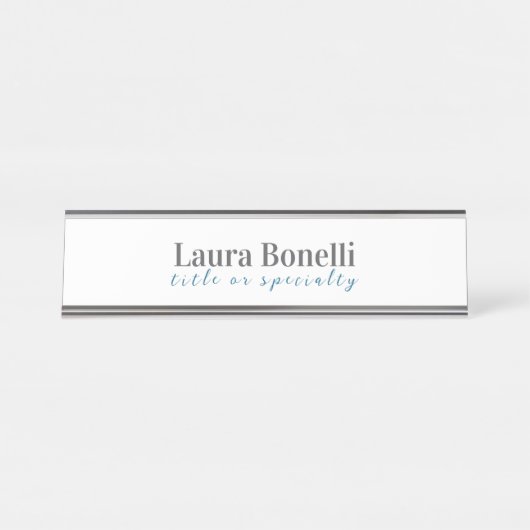 Minimalist Professional Modern Plain Name Title Schreibtischnamensplakette (Vorderseite )