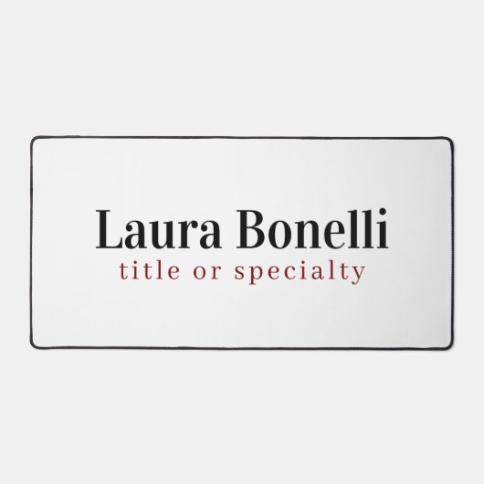 Minimalist Professional Modern Plain Name Title Schreibtischunterlage (Vorderseite)