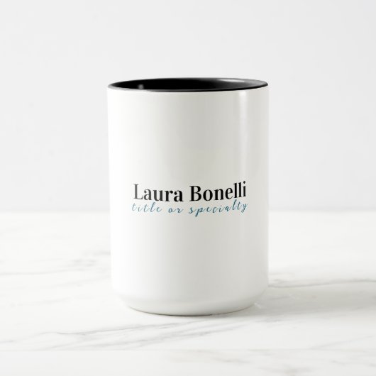 Minimalist Professional Modern Plain Name Title Tasse (Zentrum)