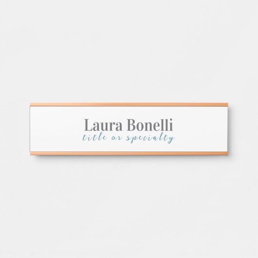 Minimalist Professional Modern Plain Name Title Türschild (Vorderseite )