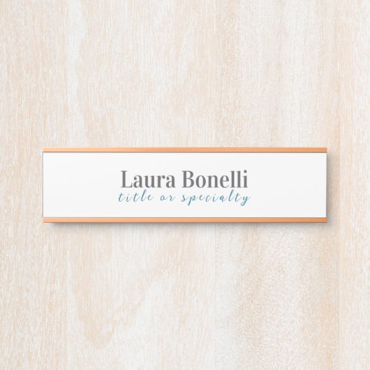 Minimalist Professional Modern Plain Name Title Türschild (Vorderseite )