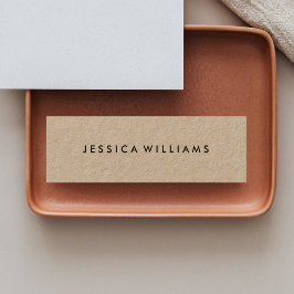 Minimalist Professional Rustic Kraft Mini Visitenkarte