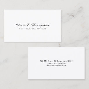 minimalist professional script white modern visitenkarte
