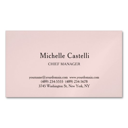 Minimalist Professional Unique Classical Pastel Magnetische Visitenkarte (Vorderseite)