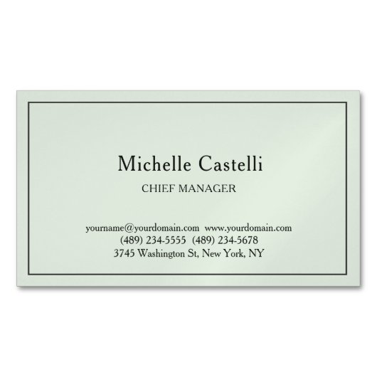 Minimalist Professional Unique Classical Pastel Magnetische Visitenkarte (Vorderseite)