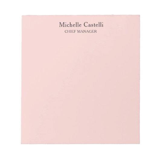 Minimalist Professional Unique Classical Pastel Notizblock (Vorderseite)