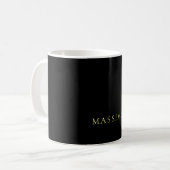 Minimalist Professionell Gold & Schwarz Farbname Kaffeetasse (Vorderseite Links)