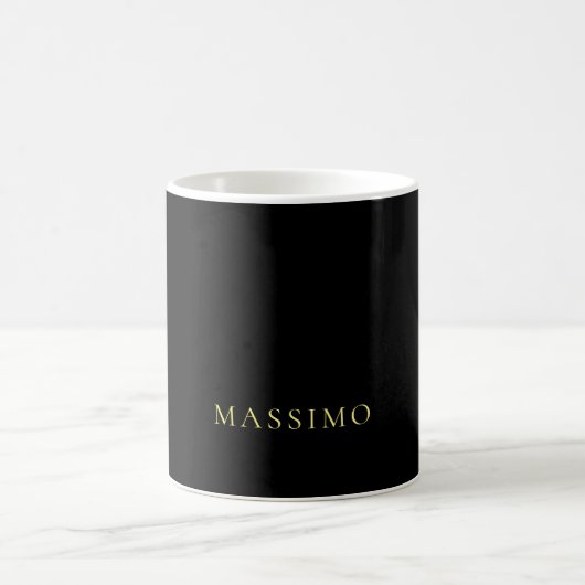 Minimalist Professionell Gold & Schwarz Farbname Kaffeetasse (Mittel)