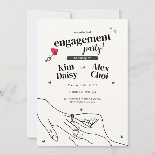 Minimalist Proposal Elegant Invite | Engagement (Vorderseite)