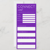 Minimalist Purple Church Connection Card Einladung (Rückseite)
