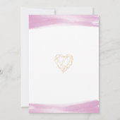 Minimalist Purple Watercolor Gold Heart Invitation Einladung (Rückseite)