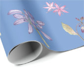 Minimalist Purple Wildflower Baby Shower Floral Geschenkpapier (Rolleneckpunkt)