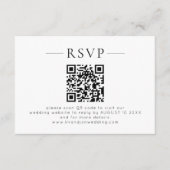 Minimalist QR Code Black White Wedding RSVP Karte (Vorderseite)