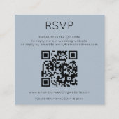 Minimalist QR Code Dusty Blue Wedding RSVP Begleitkarte (Vorderseite)