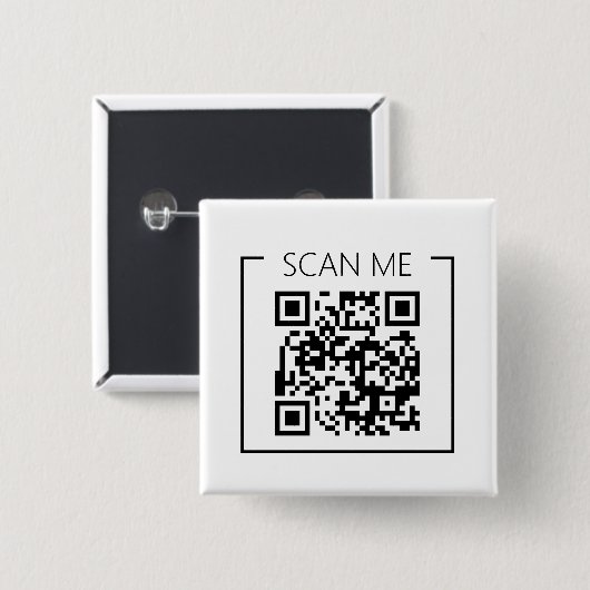 Minimalist QR Code Scan Me Business Button (Vorne & Hinten)