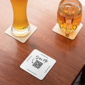 Minimalist QR Code Scan Me Business Design Rechteckiger Pappuntersetzer