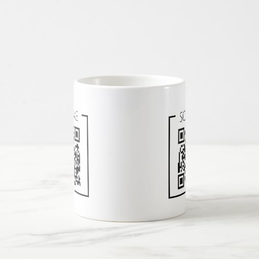 Minimalist QR Code Scan Me Business Kaffeetasse (Mittel)