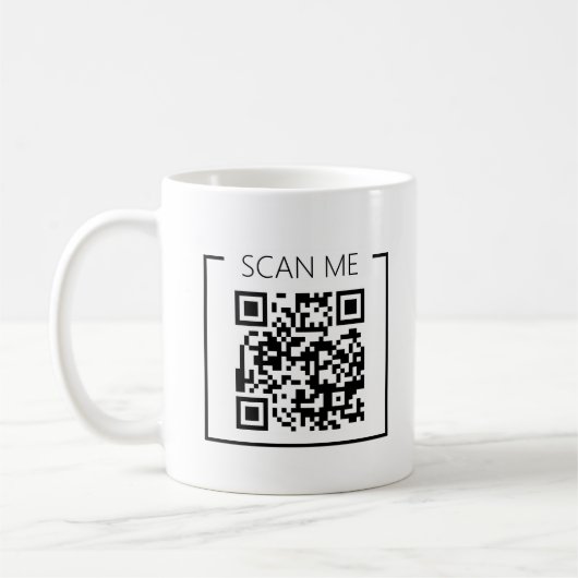 Minimalist QR Code Scan Me Business Kaffeetasse (Links)