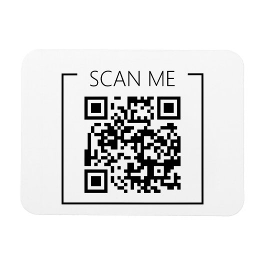 Minimalist QR Code Scan Me Business Magnet (Horizontal)