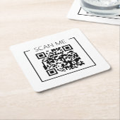 Minimalist QR Code Scan Me Business Rechteckiger Pappuntersetzer (angewinkelt)