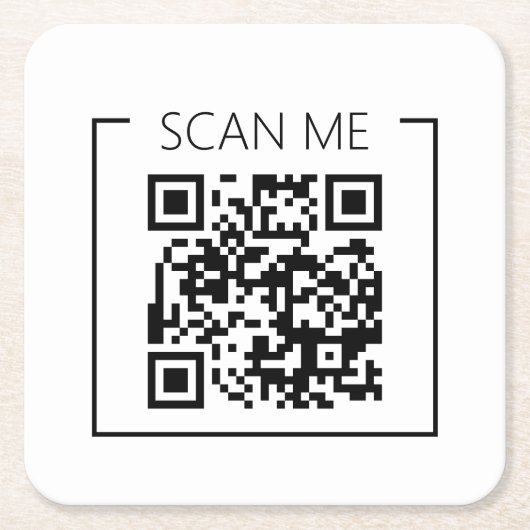 Minimalist QR Code Scan Me Business Rechteckiger Pappuntersetzer (Vorderseite)